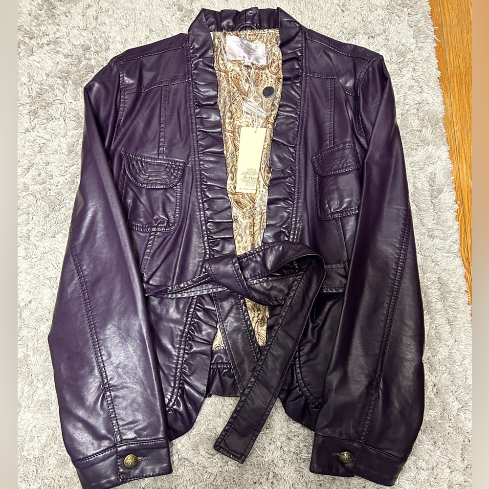 Women’s Solitaire Deep Purple Leather Jacket